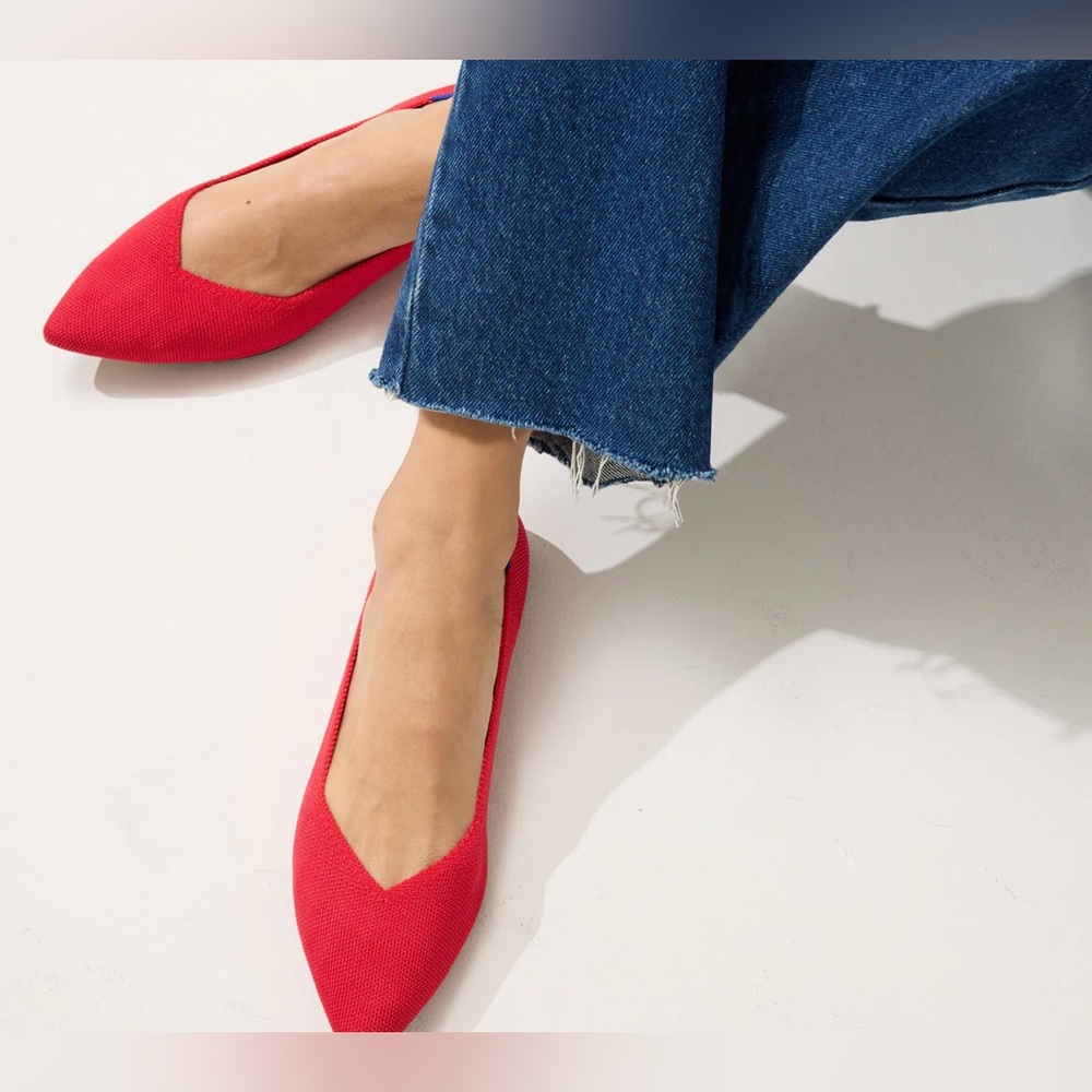 Rothy's Red Pointed-Toe Flats Elegant and Versatile